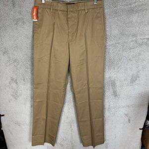 Dockers‎ Pants Mens 32x33 Beige Signature Straight Fit Flat Front Casual Cotton